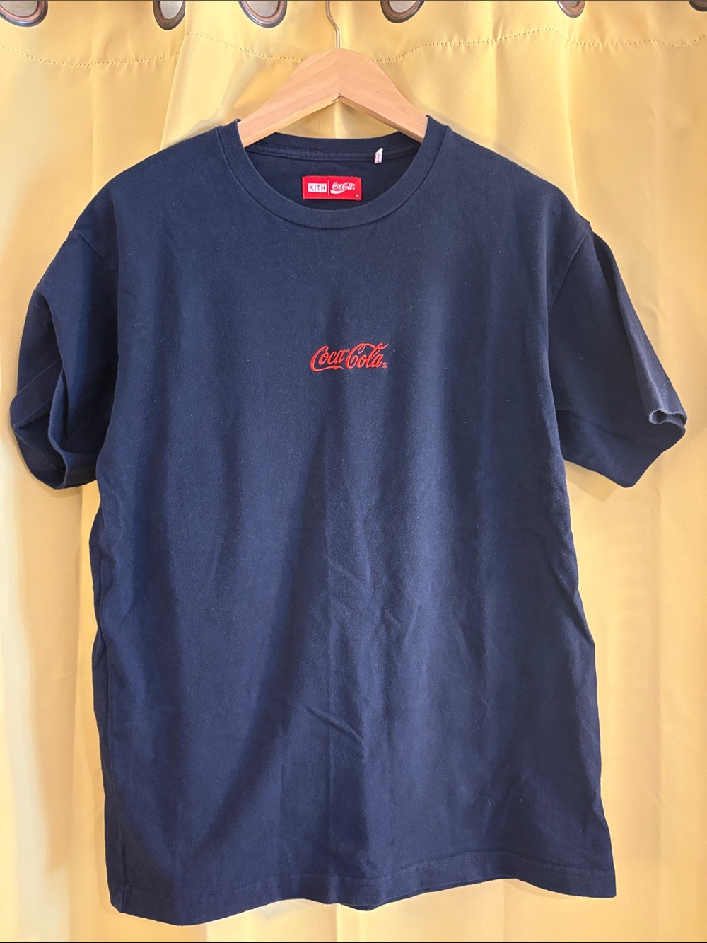 Kith Navy Short Sleeve Tee with Small Red Coca-Cola Logo